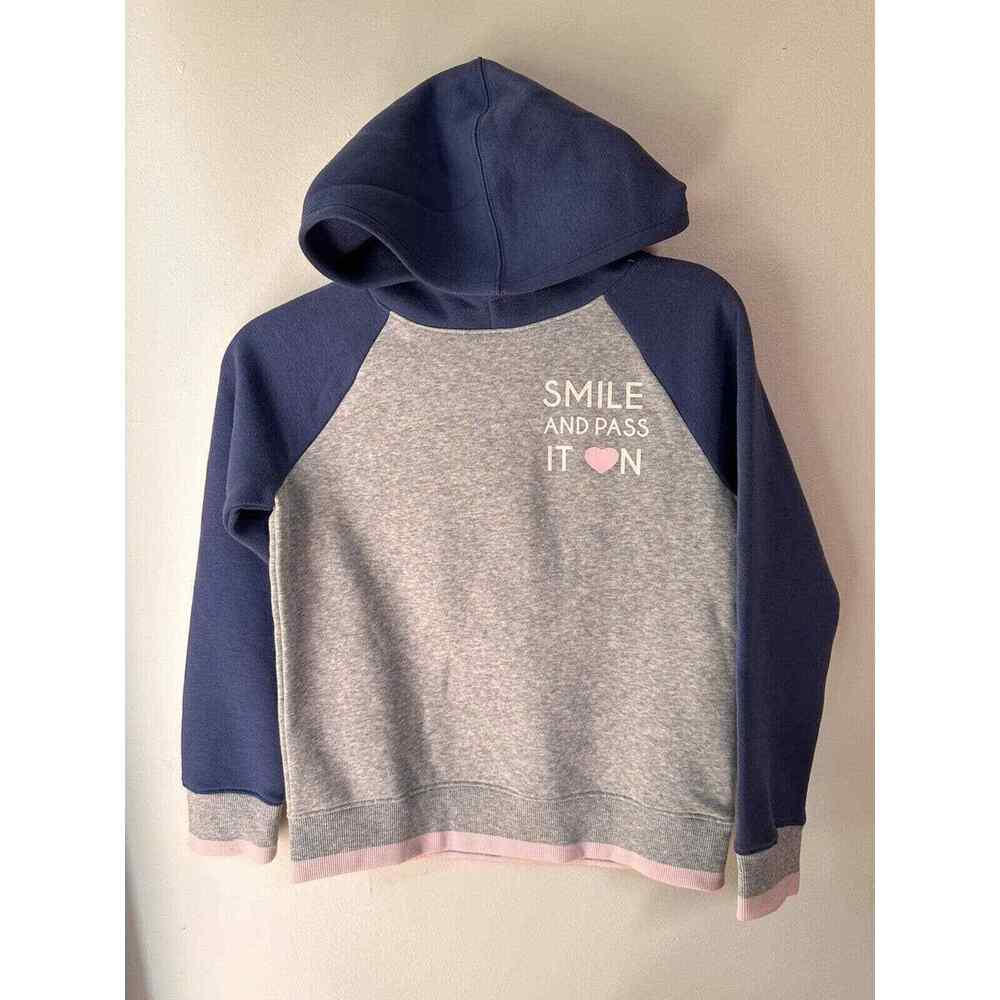 Arizona Jean Co Gray Navy Girls Size Medium Pull Over Hoodie Long Sleeve